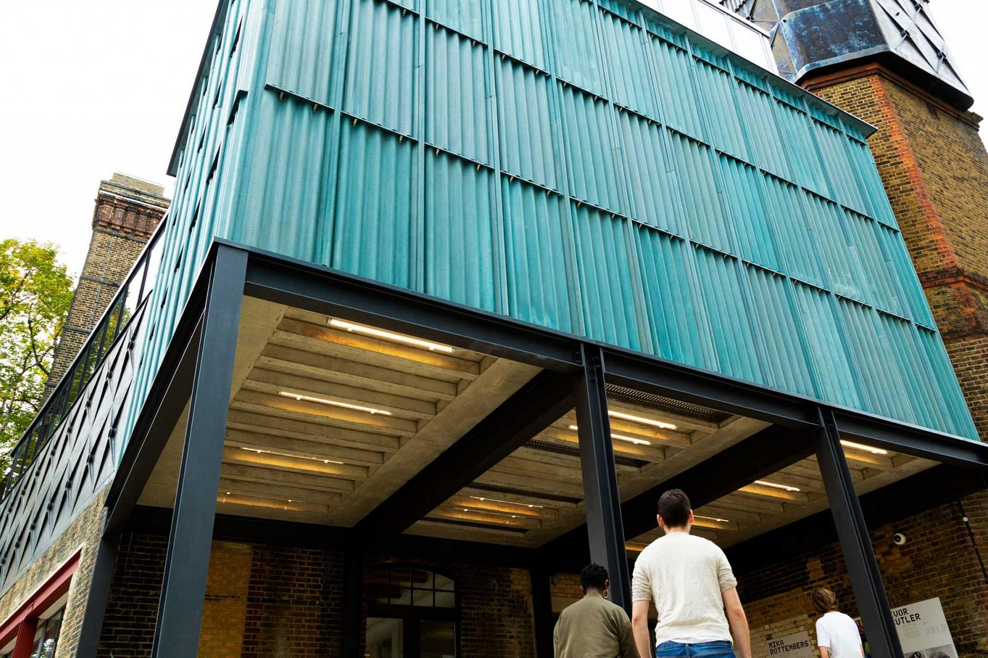 Marley cladding above the entrance to Goldsmiths Centre for Contemporary Art